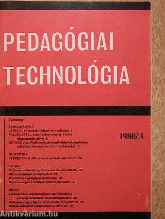 Pedagógiai Technológia 1980/3.