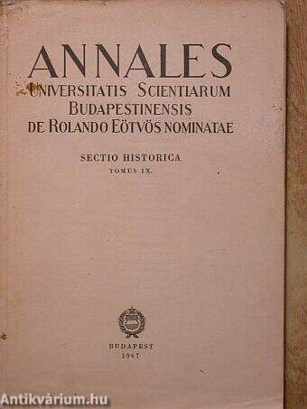 Annales Universitatis Scientiarum Budapestinensis de Rolando Eötvös nominatae IX.