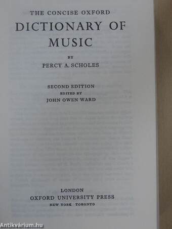 The Concise Oxford Dictionary of Music