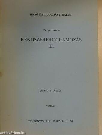 Rendszerprogramozás II.