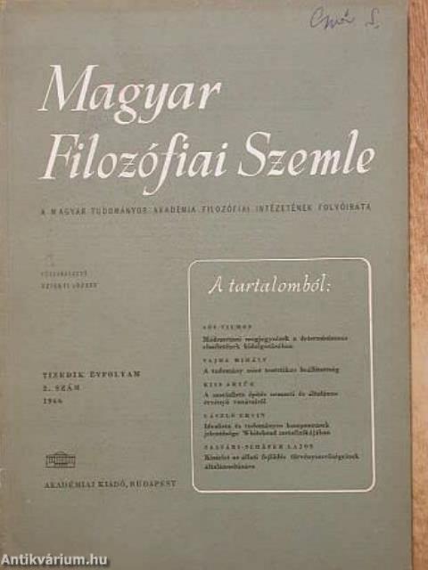 Magyar Filozófiai Szemle 1966/2.