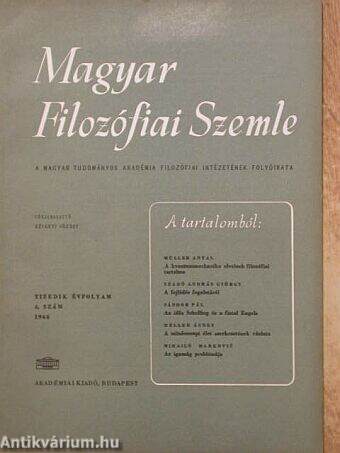 Magyar Filozófiai Szemle 1966/4.