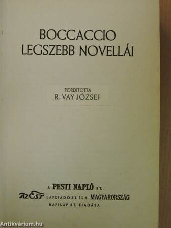 Boccaccio legszebb novellái