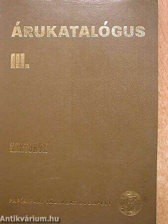 Árukatalógus III.