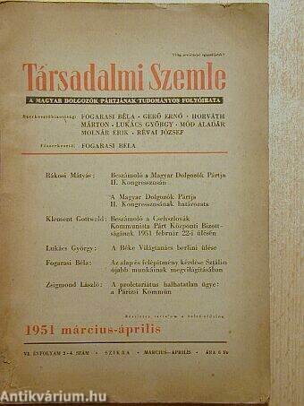 Társadalmi Szemle 1951. március-április