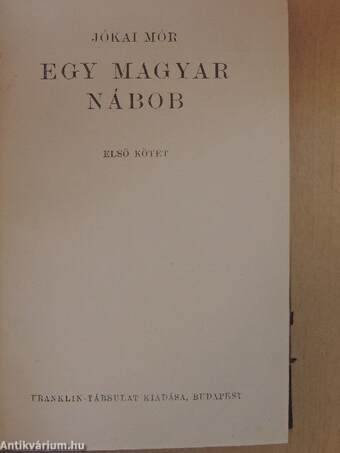 Egy magyar nábob I-II.