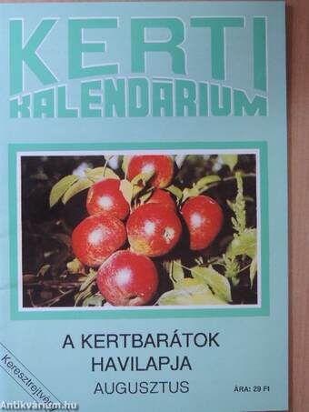 Kerti Kalendárium 1991. augusztus