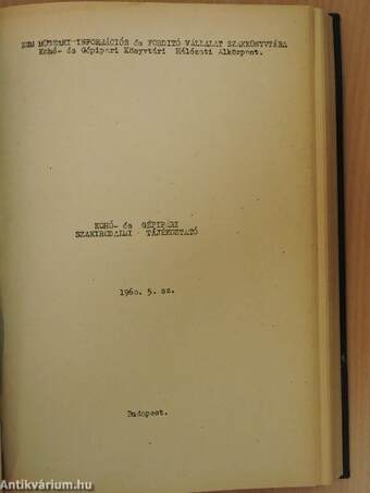 1956-1959-ben beszerzett könyvek szakkatalógusa/Kohó- és gépipari szakirodalmi tájékoztató 1960. 5. sz./A gépipari automatizálás egyes gazdasági kérdései
