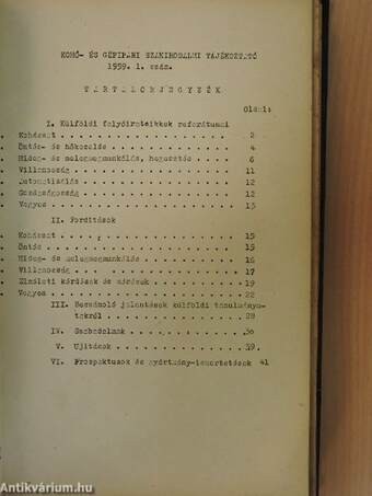 Gépkocsi felszerelési cikkek és tartozékok árjegyzéke II./Kohó- és gépipari szakirodalmi tájékoztató 1959. 1. szám/Uj gépszámtervezési módszer/Kohó- és gépipari szakirodalmi tájékoztató 1959. 9. szám