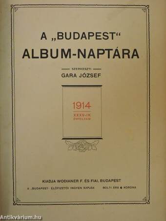 A "Budapest" album-naptára 1914