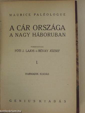 A cár országa a nagy háboruban I-III.