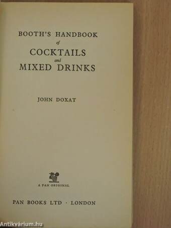 Booth's Handbook of Cocktails and Mixed Drinks