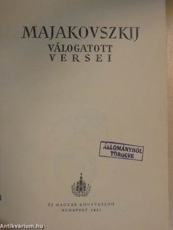 Majakovszkij válogatott versei