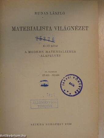 Materialista világnézet I.