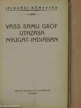 Vass Samu gróf utazása Nyugat-Indiában