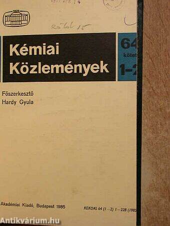 Kémiai Közlemények 1985/1-2.