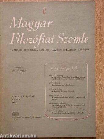 Magyar Filozófiai Szemle 1963/3