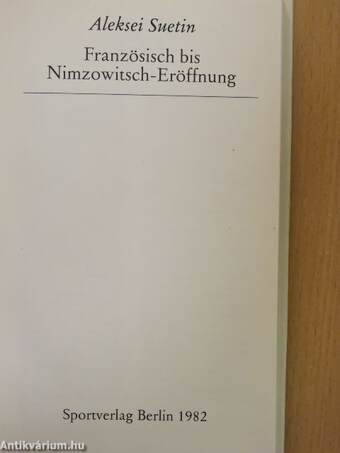 Französisch bis Nimzowitsch-Eröffnung