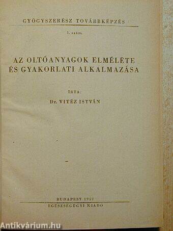 Gyógyszerész továbbképzés 1952. 1-6. szám