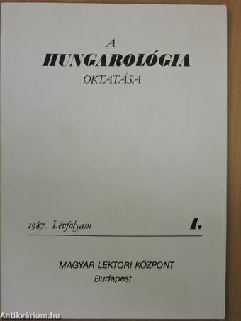 A hungarológia oktatása 1987/1.