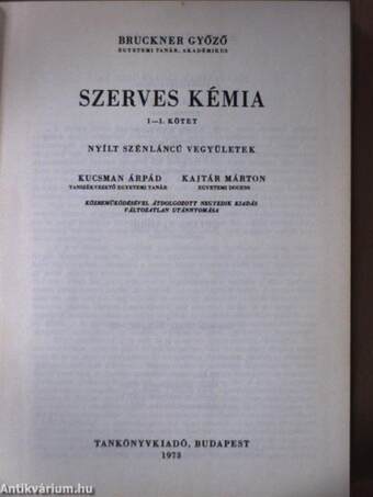 Szerves kémia I-VI.