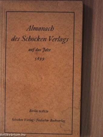 Almanach des Schocken Verlags auf das Jahr 5699