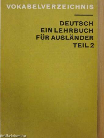 Vokabelverzeichnis Deutsch Ein Lehrbuch Für Ausländer Teil 2