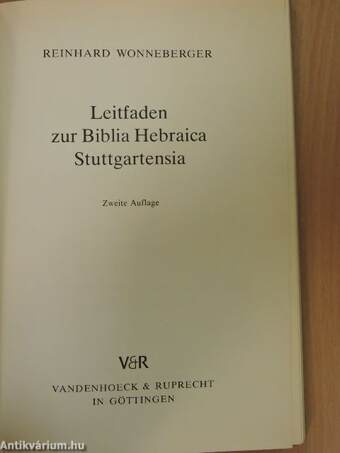 Leitfaden zur Biblia Hebraica Stuttgartensia