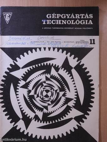 Gépgyártástechnológia 1966. november