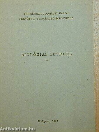 Biológiai levelek IV.