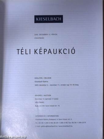 Kieselbach Galéria és Aukciósház - Téli Képaukció 2003