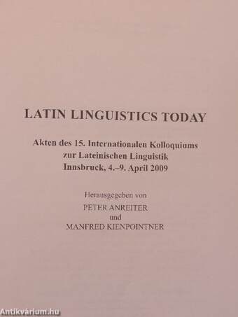 Latin linguistics today