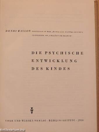 Die Psychische Entwicklung des Kindes