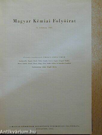 Magyar Kémiai Folyóirat 1965. január-december