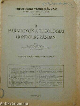 A paradoxon a theologiai gondolkozásban