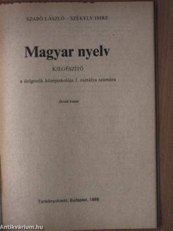 Magyar nyelv I.