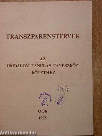 Transzparenstervek az irodalom-tanulás-taneszköz kötethez