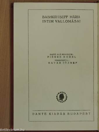 Bashkirtseff Mária intim vallomásai III.