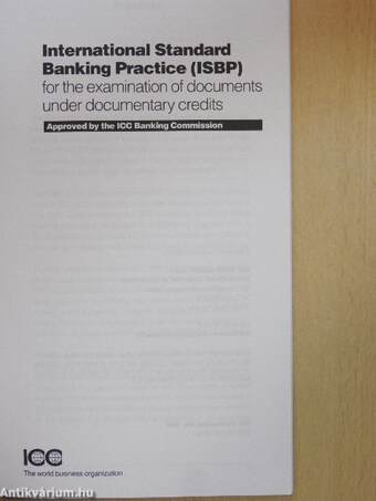 International Standard Banking Practice (ISBP) for the examination of documents under documentary credits