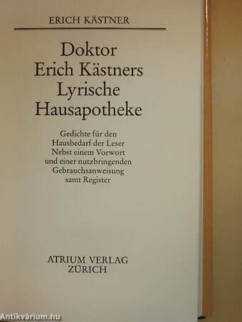 Doktor Erich Kästners Lyrische Hausapotheke