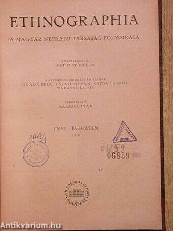 Ethnographia 1956. 1-2. szám