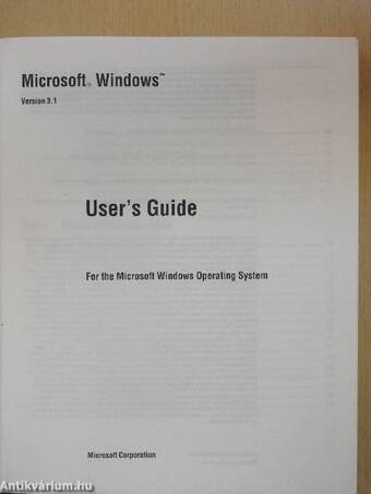 Microsoft Windows Version 3.1 User's Guide