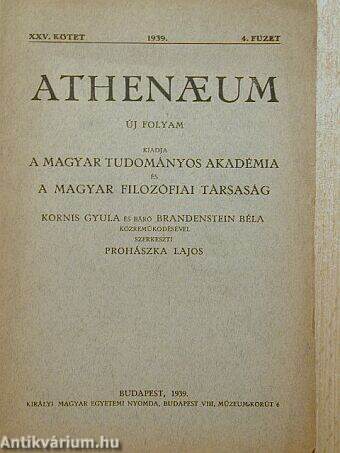 Athenaeum 1939. 4. füzet