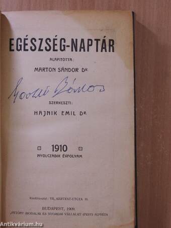 Egészség-Naptár 1910