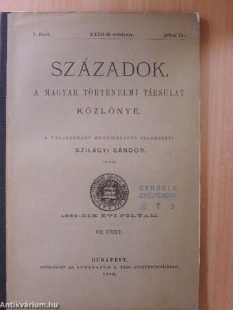 Századok 1889. julius 15.