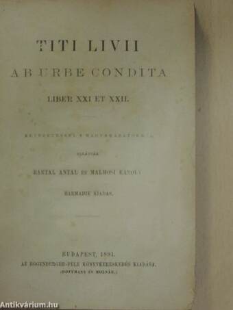 Titi Livii Ab Urbe Condita - Liber XXI et XXII.