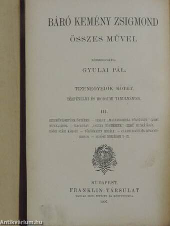 Történelmi és irodalmi tanulmányok III. (töredék)