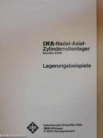 INA-Nadel-Axial-Zylinderrollenlager Lagerungsbeispiele