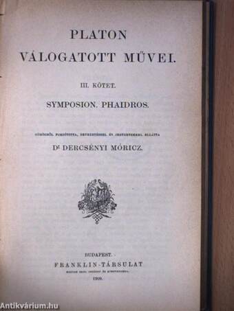 Értekezések/Három párbeszéd Hylas és Philonous közt/Értekezés a látásnak egy uj elméletéről/Platon válogatott művei III.