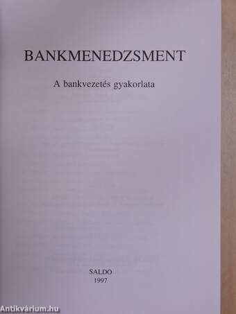 Bankmenedzsment